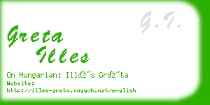 greta illes business card